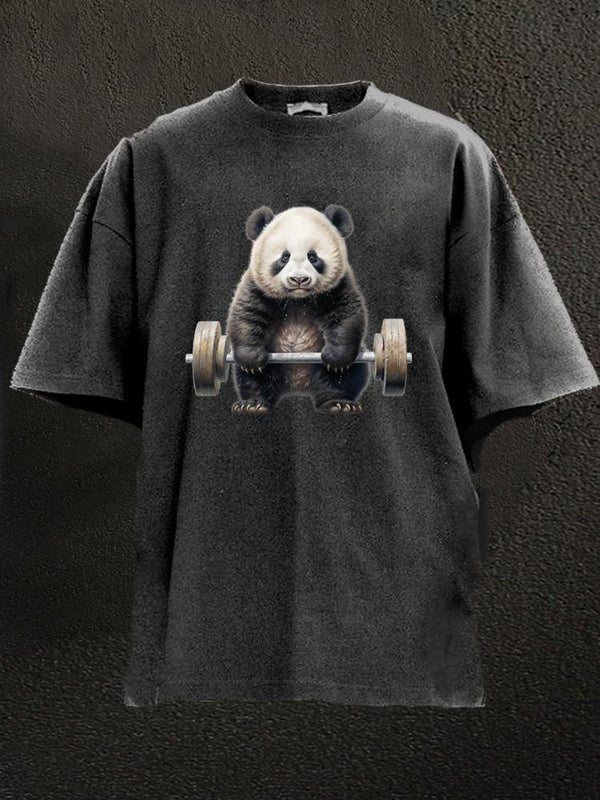 weightlifting panda Washed Gym Shirt