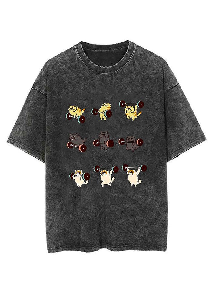 Olympic Weightlifting Cat Vintage Gym Shirt