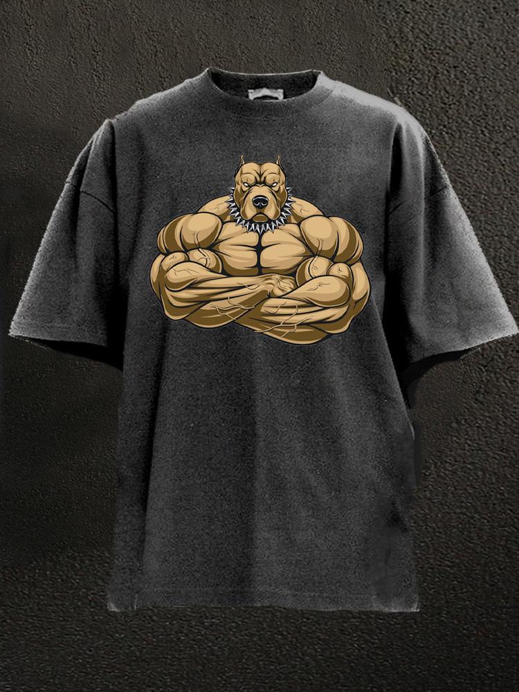 Bullterrier bodybuilder Washed Gym Shirt