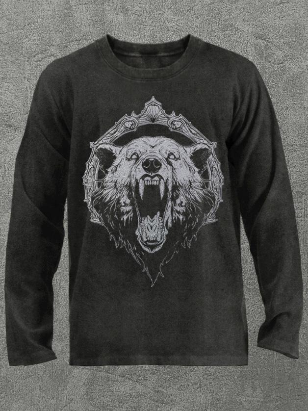 fierce bear Washed Gym Long Sleeve Shirt