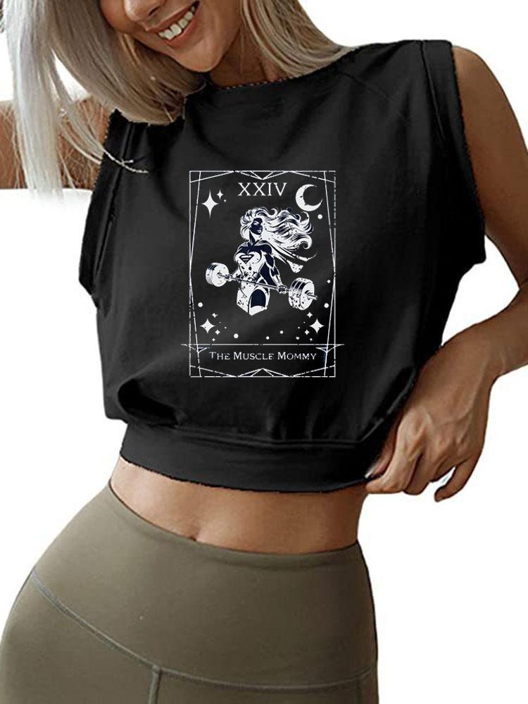 THE MUSCLE Mom  TAROT SLEEVELESS CROP TOPS