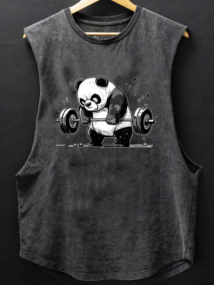 weightlifting panda SCOOP BOTTOM COTTON TANK
