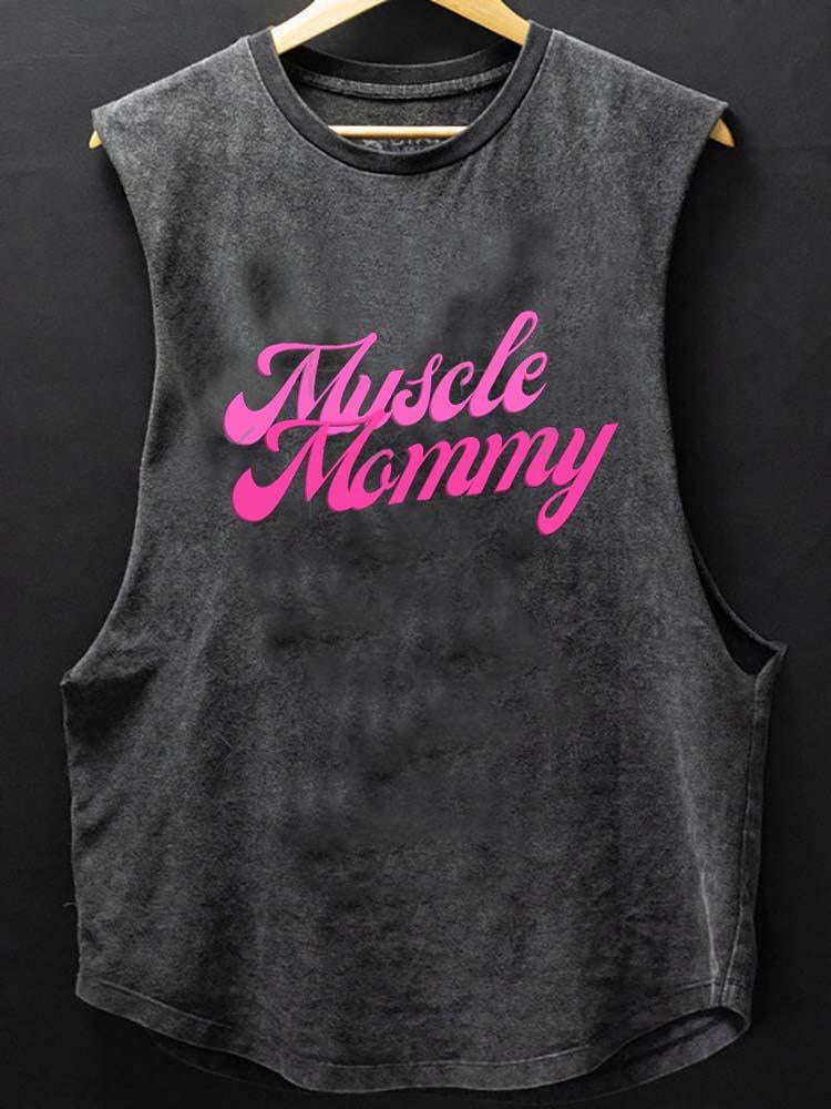 Pink Muscle Mom  SCOOP BOTTOM COTTON TANK