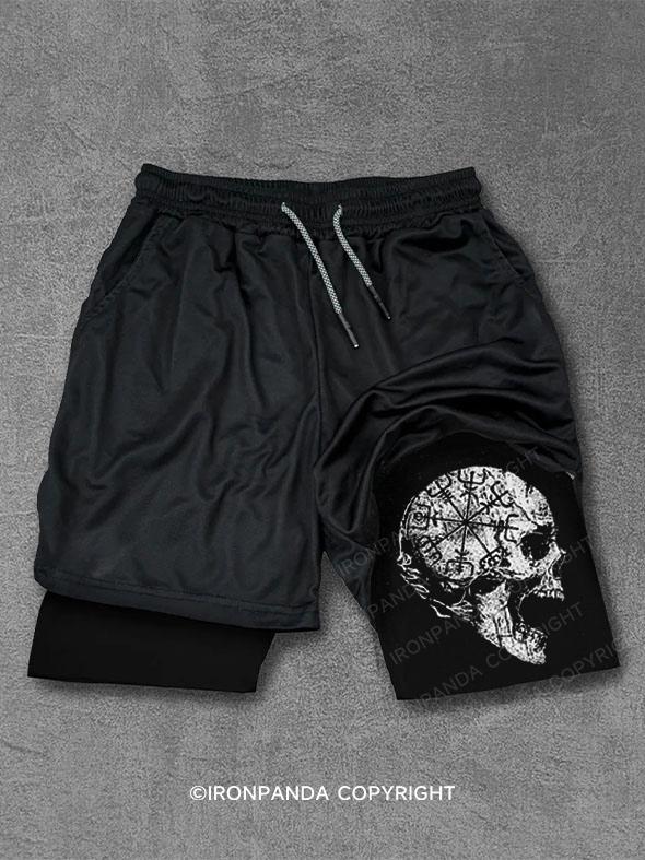 Viking Compass Skull Performance Training Shorts