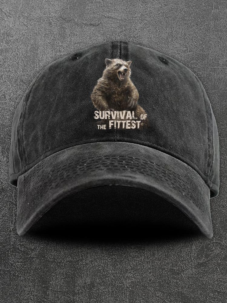 Survival Of The Fittest Washed Gym Cap