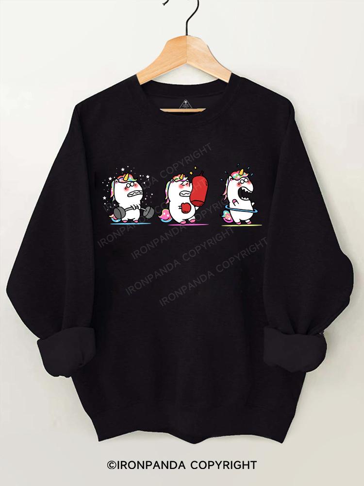 Cute unicorn workout team Gym Sweatshirt
