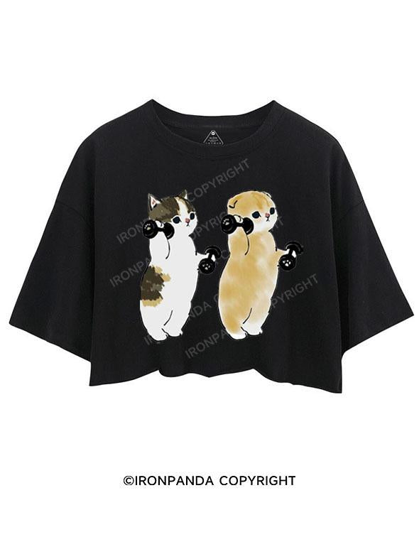 WEIGHTLIFTING CAT CROP TOPS