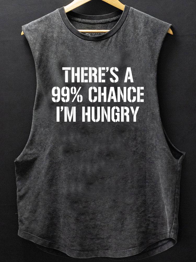 There's a 99% chance I'm hungry SCOOP BOTTOM COTTON TANK