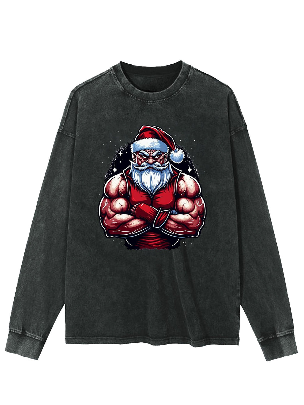 MUSCLE SANTA CLAUS Washed Long Sleeve Shirt