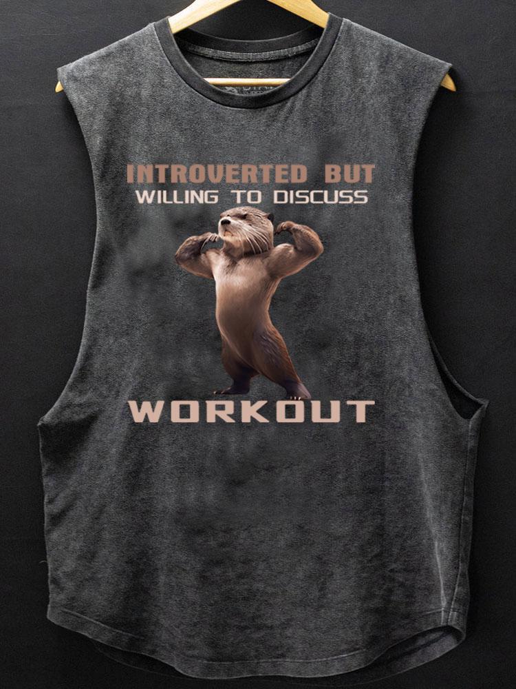 Introverted but willing to discuss workout SCOOP BOTTOM COTTON TANK