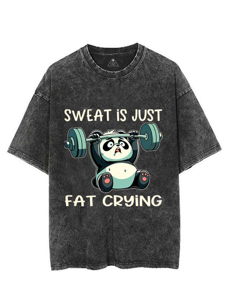 SWEAT IS JUST FAT CRYING VINTAGE GYM SHIRT