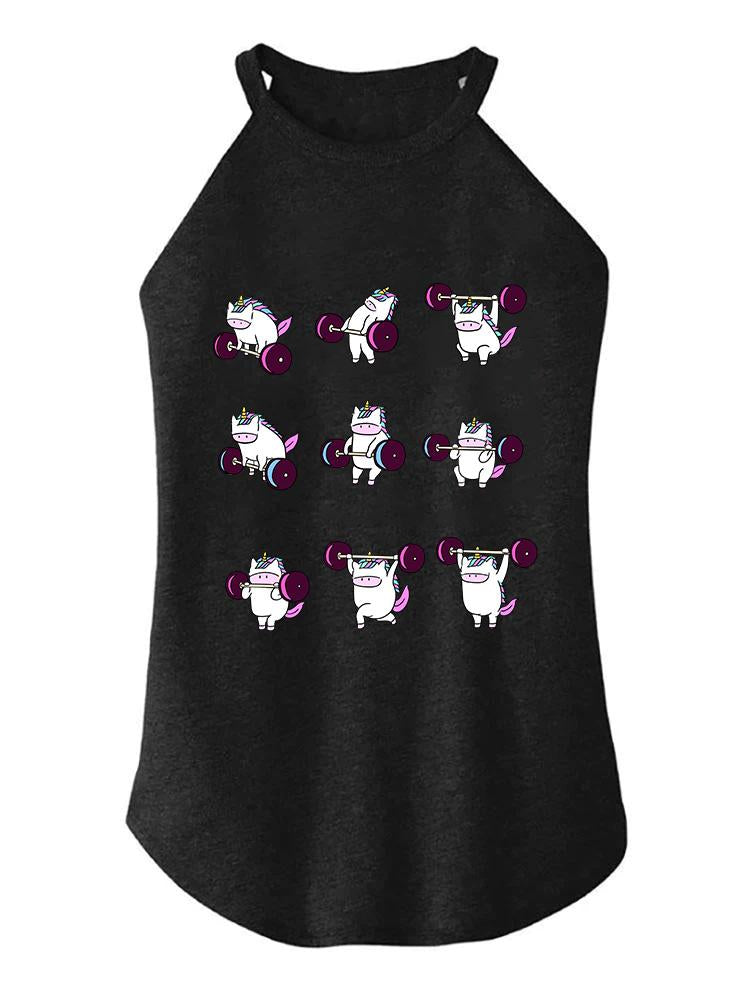 unicorn weightlifting TRI ROCKER COTTON TANK