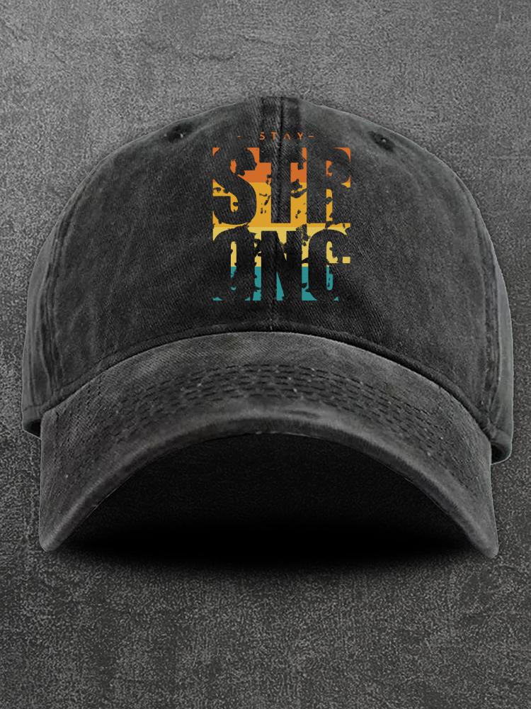 Stay Strong Washed Gym Cap