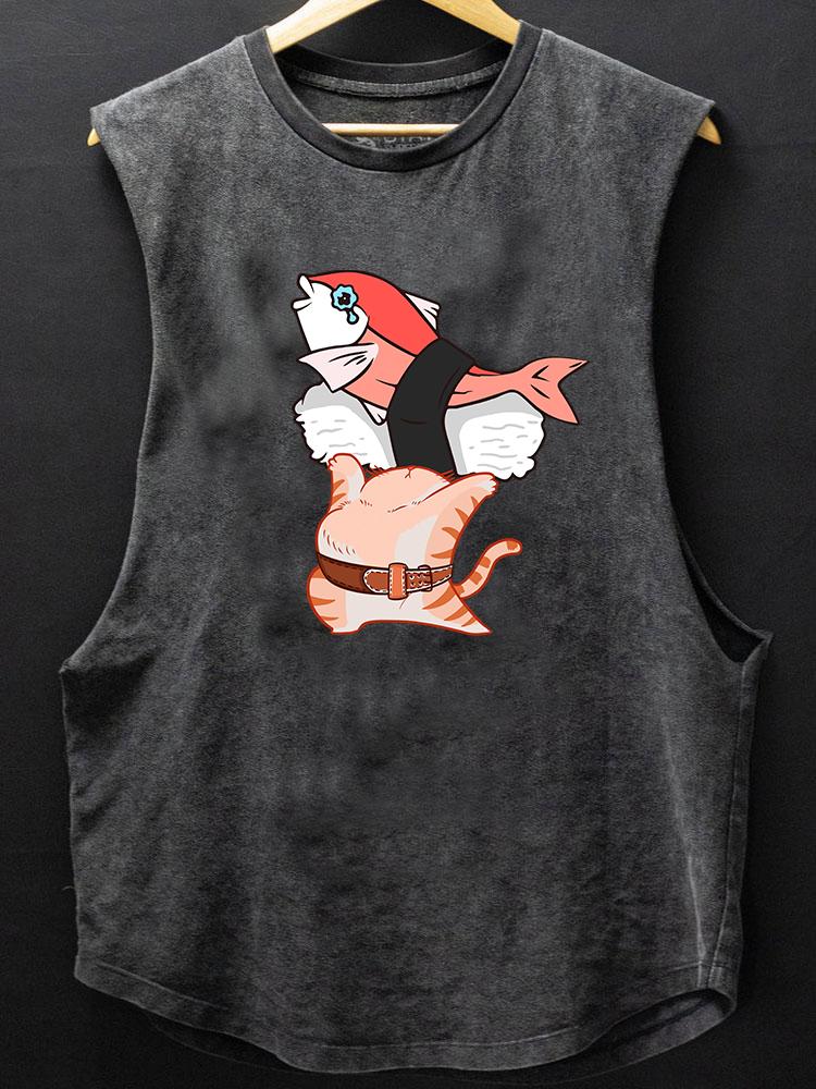 CAT LIFTING SUSHI BOTTOM COTTON TANK