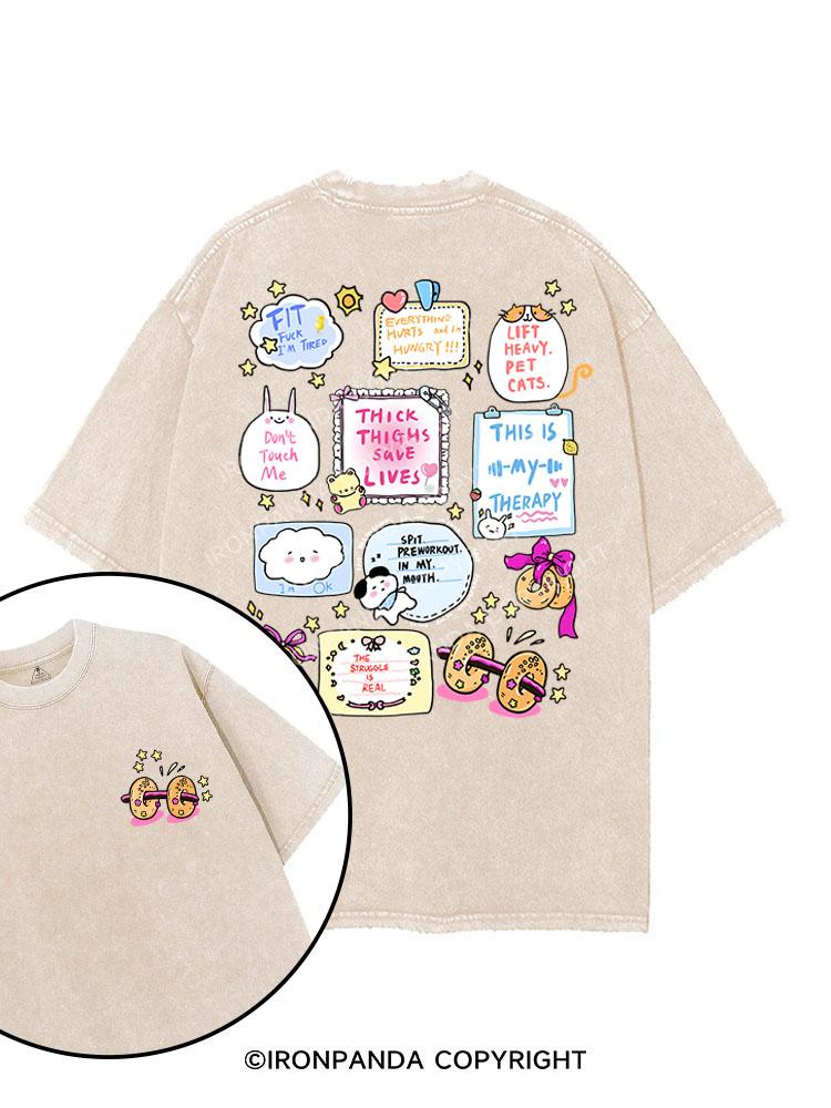 FITNESS THERAPY NOTES printed Gym Shirt