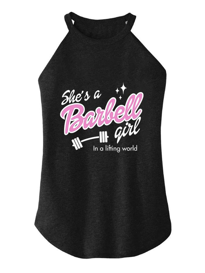 SHE IS A BARBELL GIRL TRI ROCKER COTTON TANK