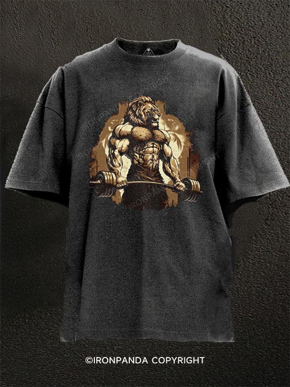 Lion Deadlift Washed Gym Shirt