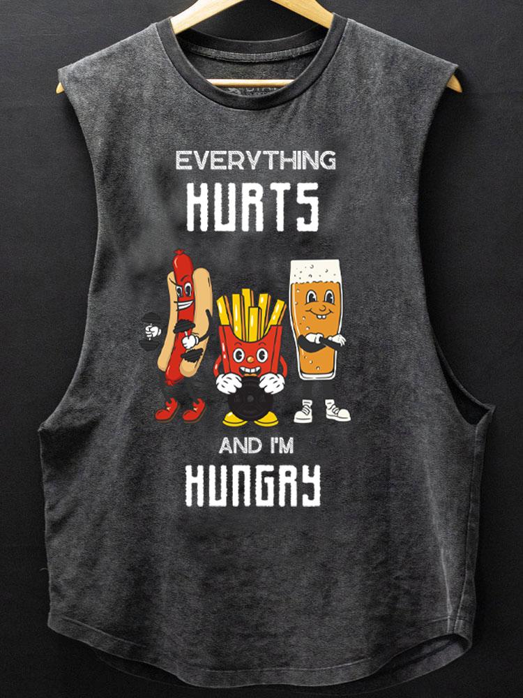 everything hurts and I'm hungry hot dog SCOOP BOTTOM COTTON TANK