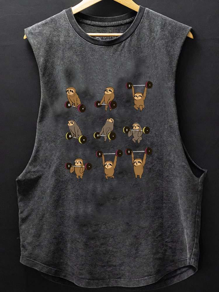 OLYMPIC LIFTING SLOTHS SCOOP BOTTOM COTTON TANK