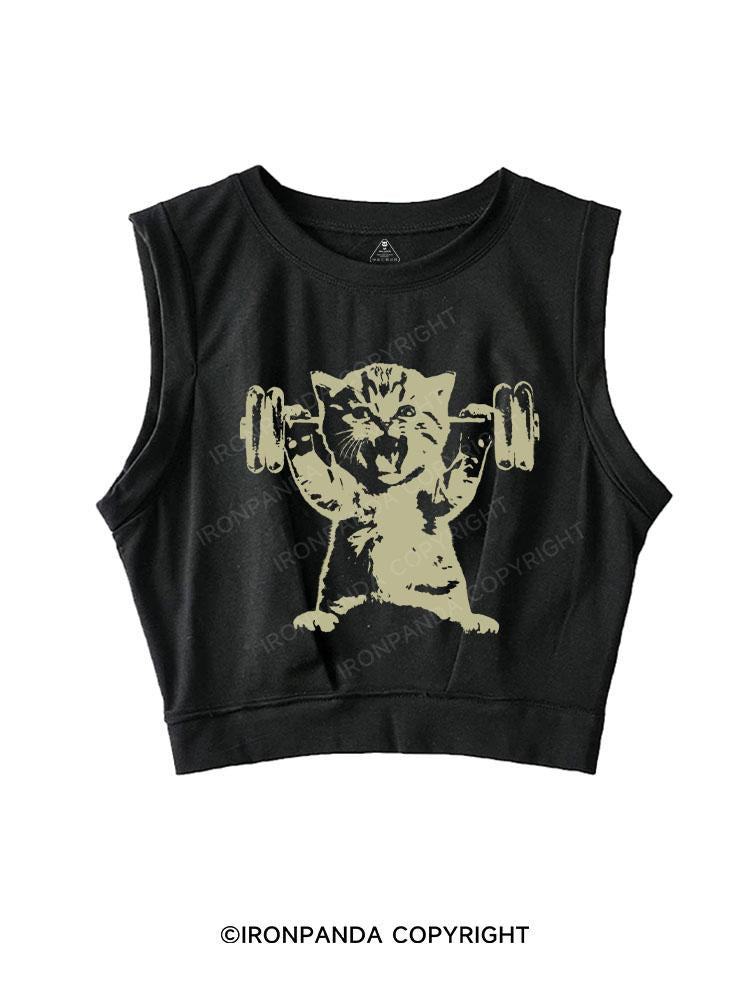 CAT LIFTING SLEEVELESS CROP TOPS