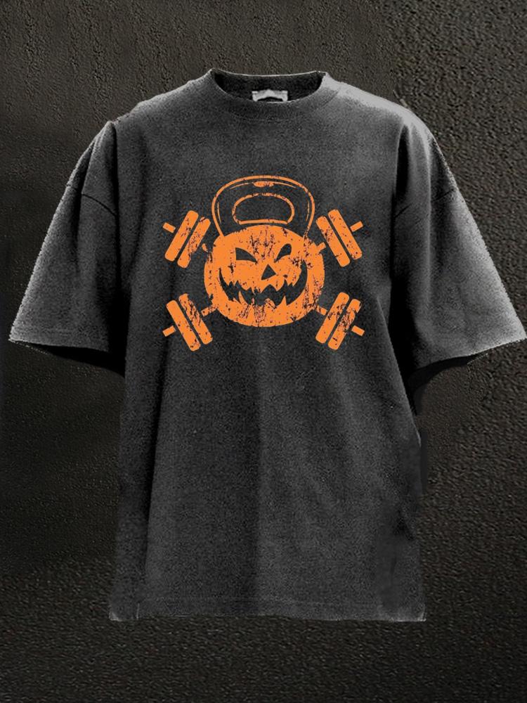 Halloween kettlebell Washed Gym Shirt