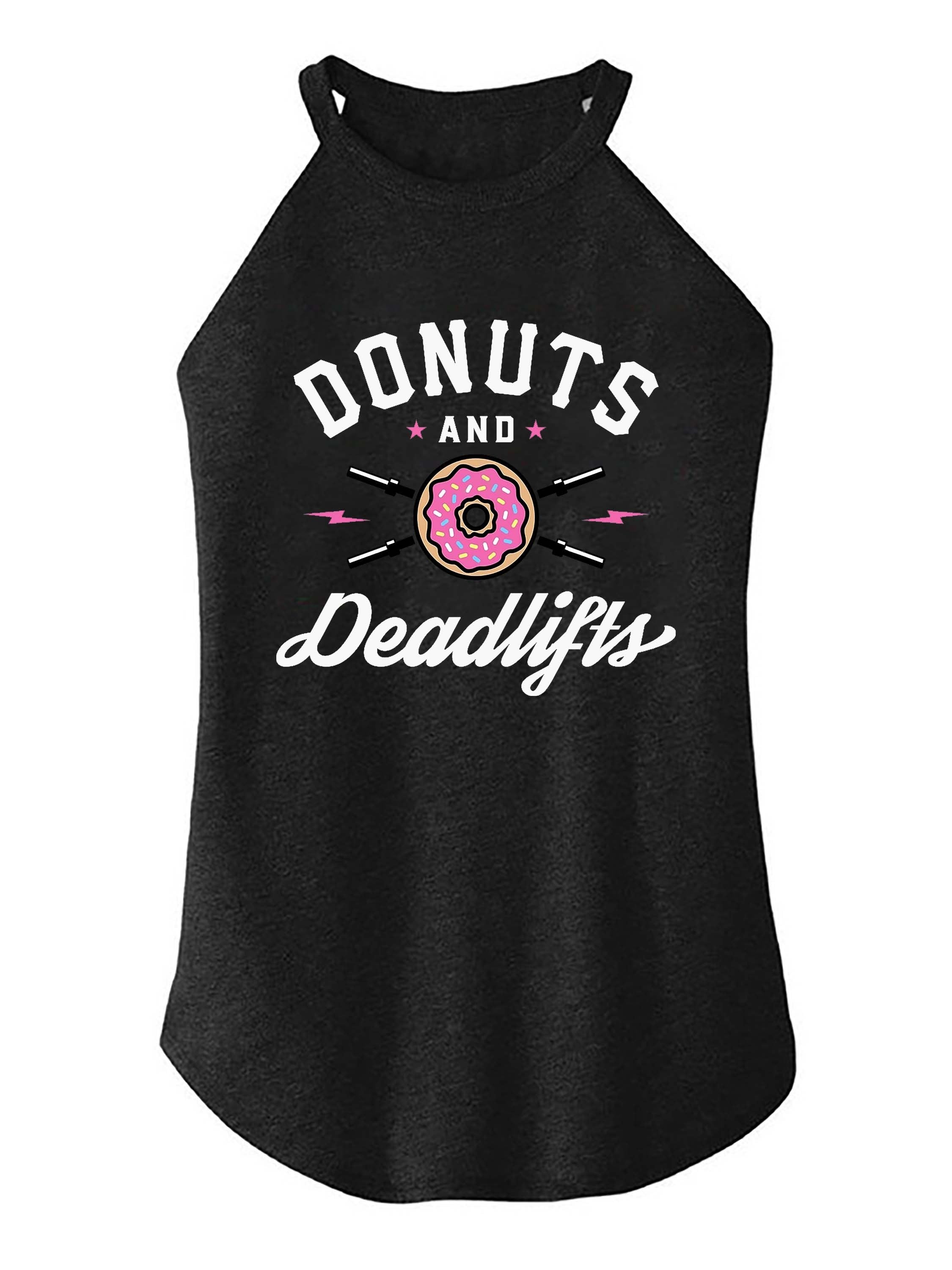 Donuts And Deadlifts TRI ROCKER COTTON TANK