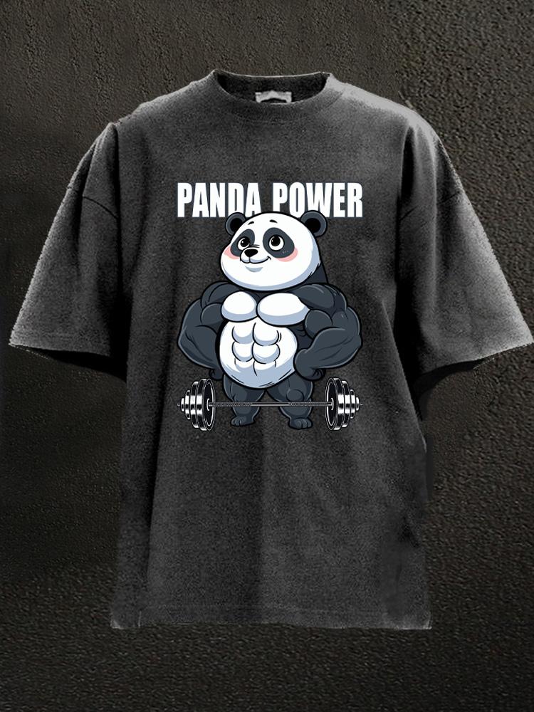 panda power Washed Gym Shirt