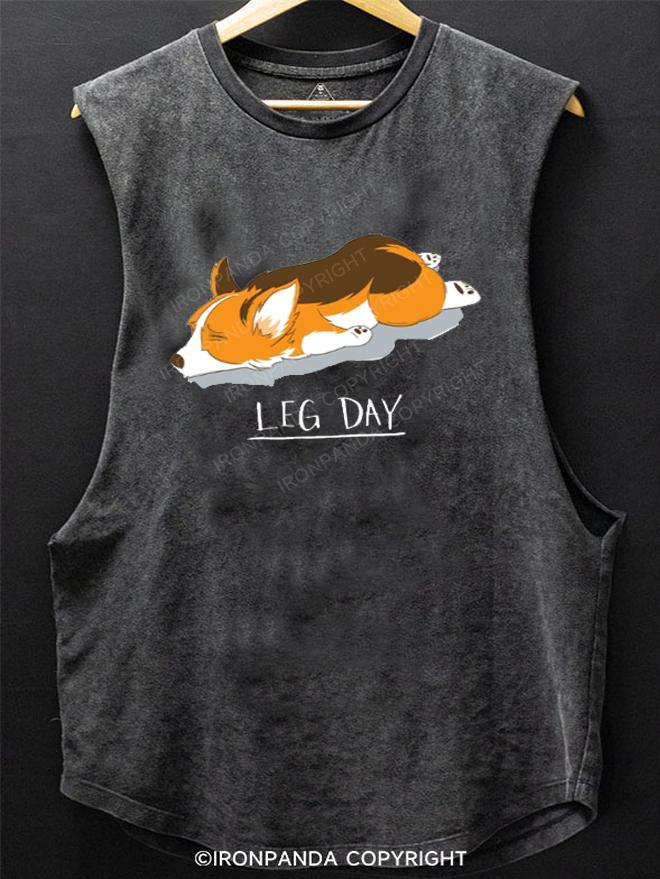 Leg Day Corgi SCOOP BOTTOM COTTON TANK