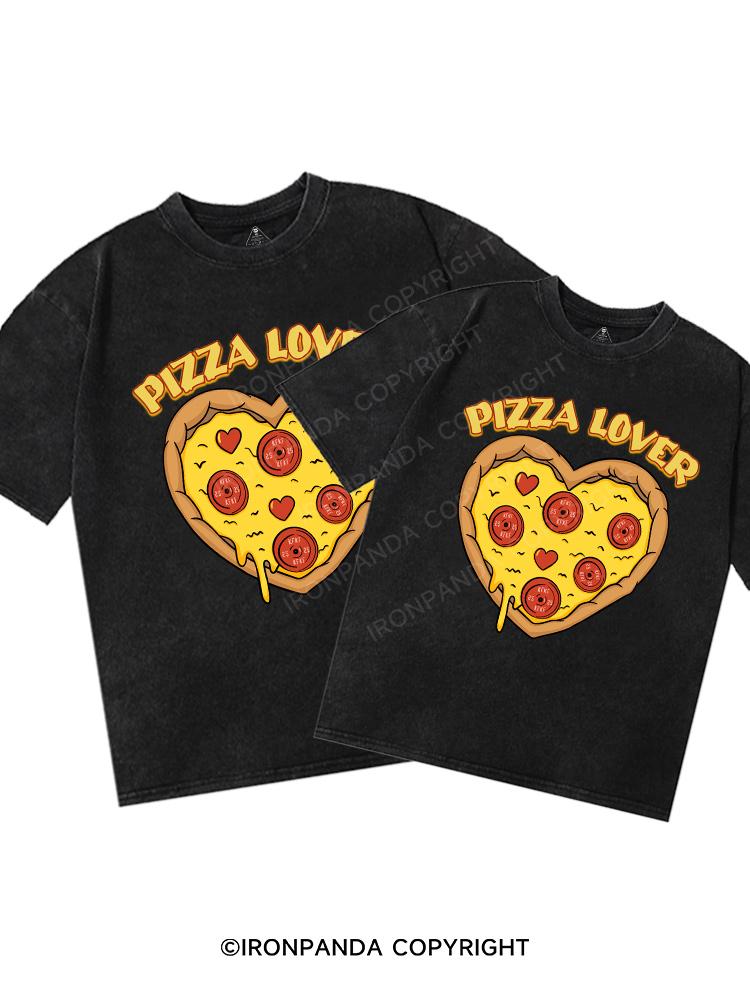 Pizza Lovers Washed Matching Couple Gym Shirt