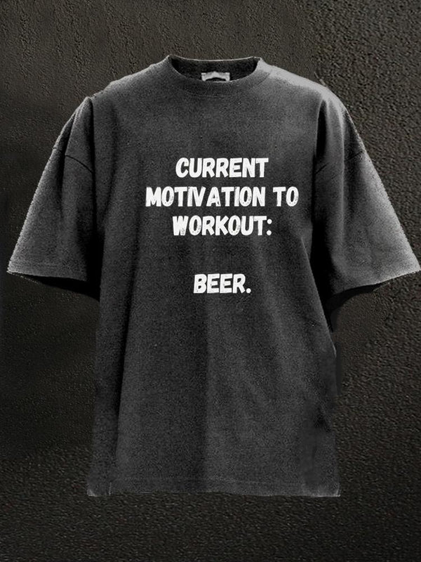 Current Motivation to Workout Washed Gym Shirt