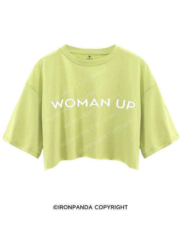 WOMAN UP CROP TOPS