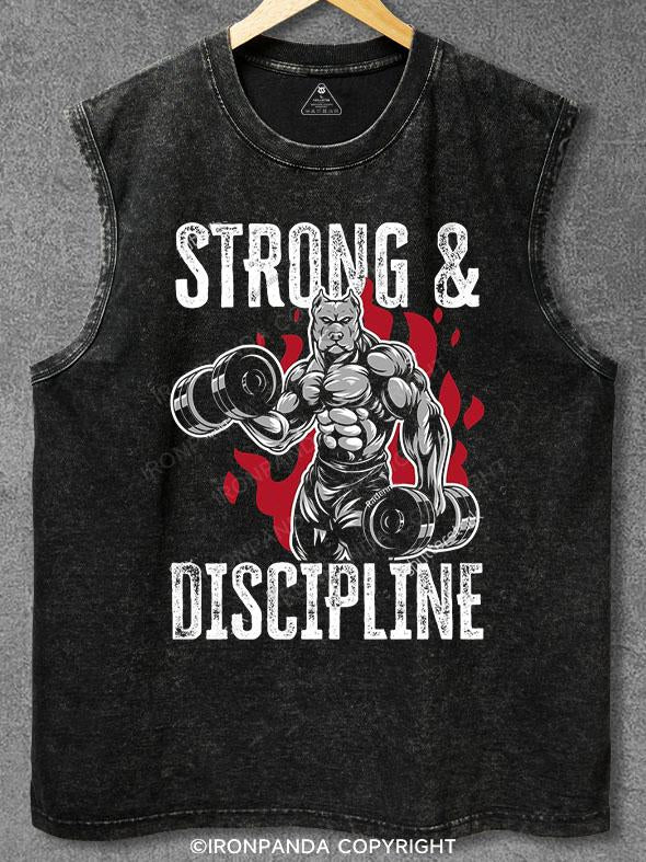 STRONG & DISCIPLINE Washed Gym Tank