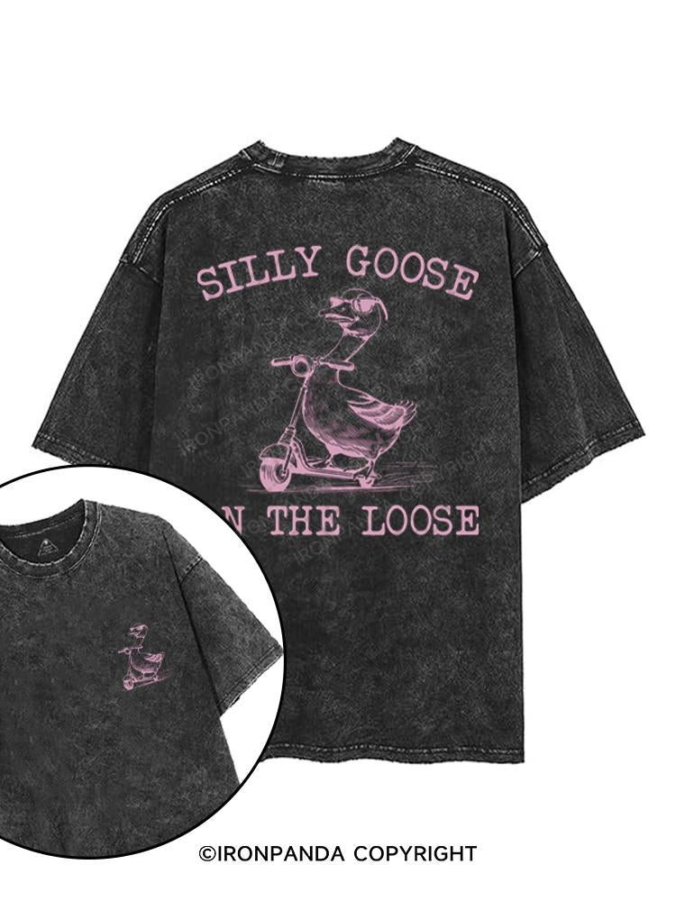 SILLY GOOSE ON THE LOOSE printed Gym Shirt