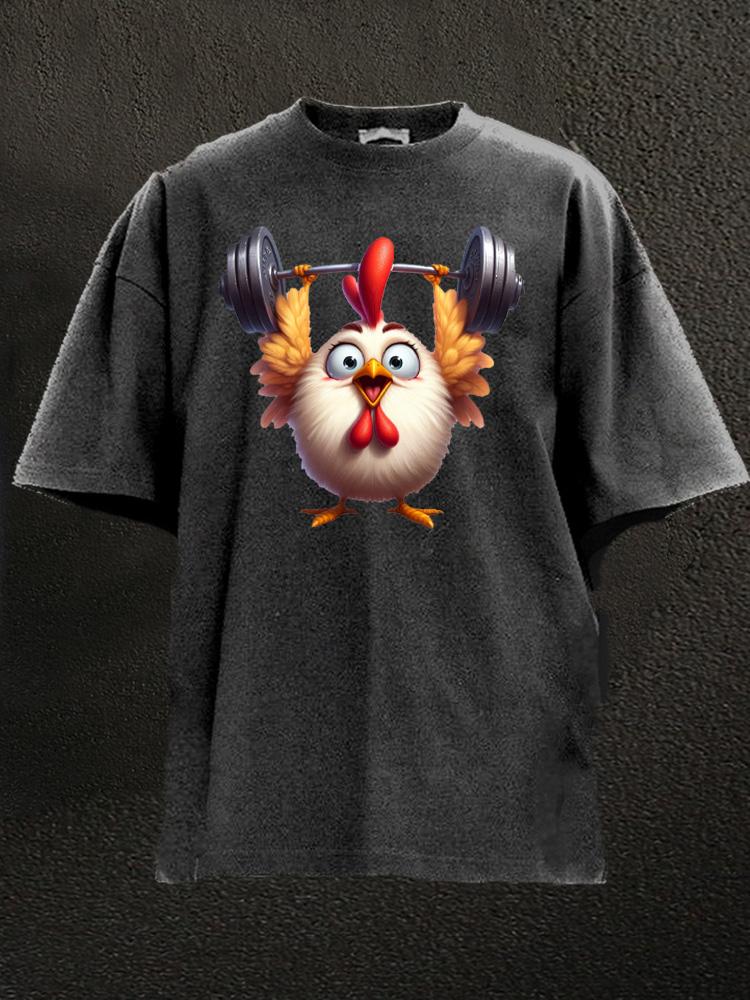 Eggbert Chicken Washed Gym Shirt