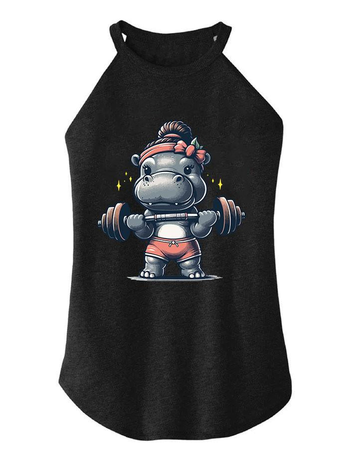 hippo weightlifting TRI ROCKER COTTON TANK