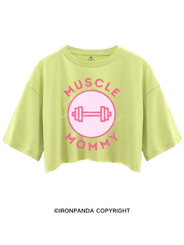 MUSCLE Mom PINK CROP TOPS