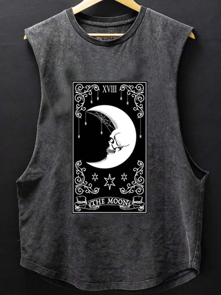 THE MOON SKELETON TAROT SCOOP BOTTOM COTTON TANK