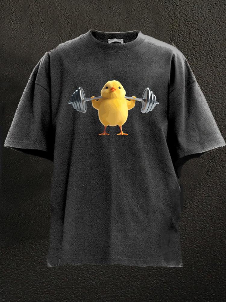 chick lift heavy Washed Gym Shirt