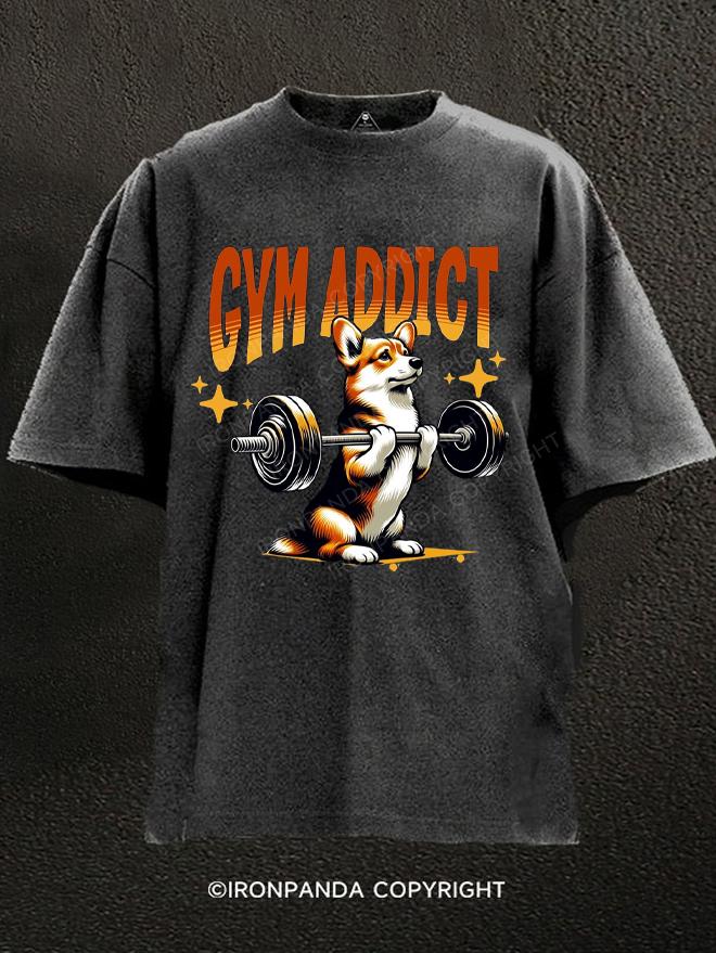 Gym Addict Washed Gym Shirt