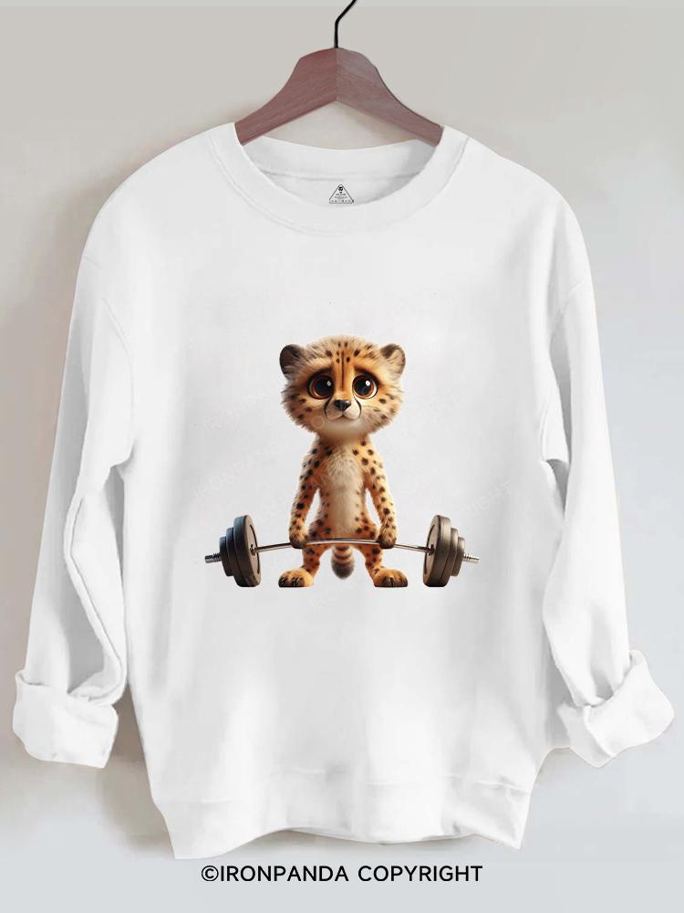 Leopard bodybuilder Gym Sweatshirt
