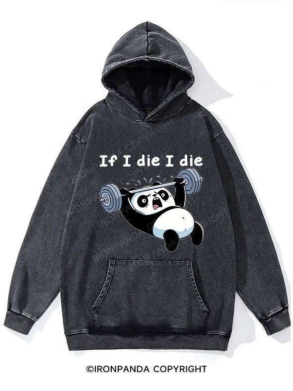 If I die I die panda Washed Gym Hoodie