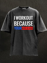 I Workout Because Your Wife is Hot Washed Gym Shirt