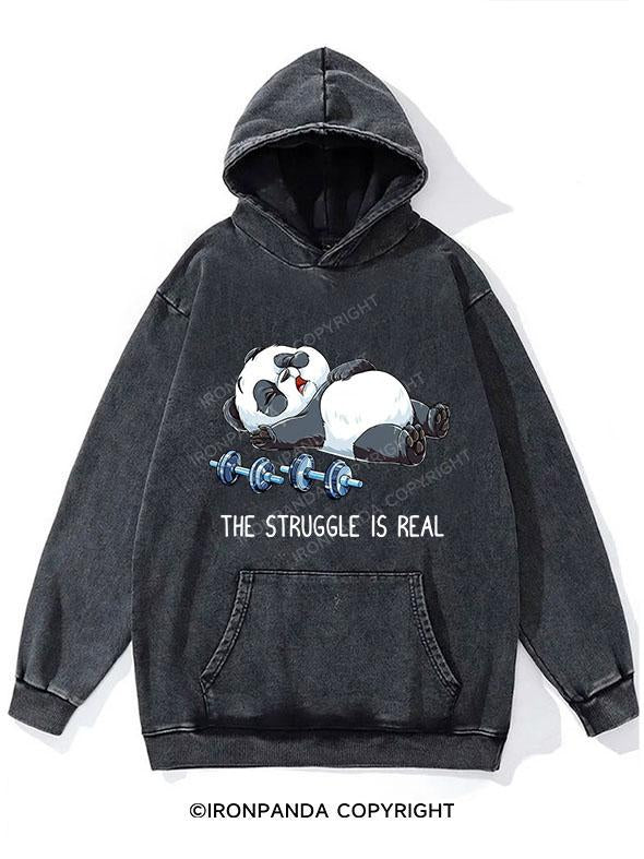 THE STRUGGLE IS REAL WASHED GYM HOODIE