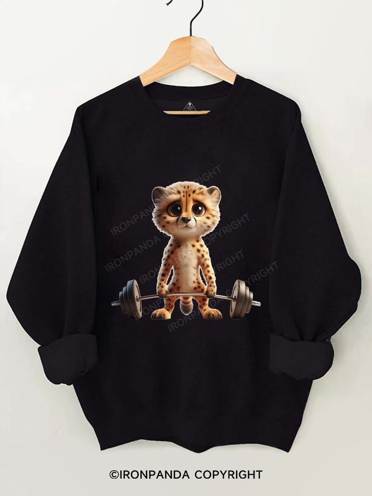 Leopard bodybuilder Gym Sweatshirt