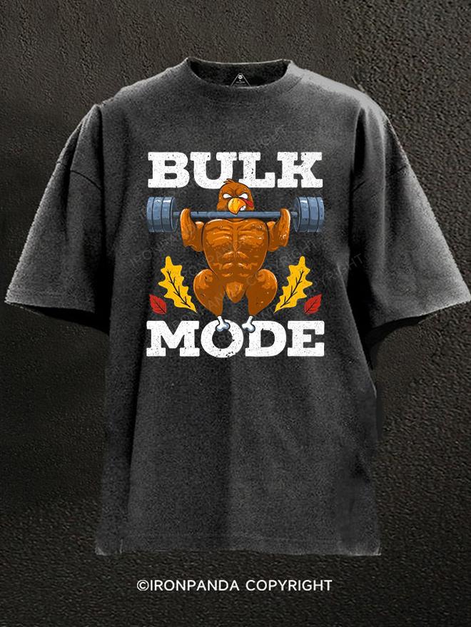 Mens Fitness Bulk Mode Gym Washed Gym Shirt