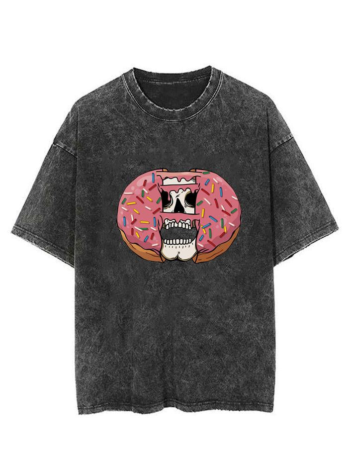 Donut With Skull Filling Vintage Gym Shirt