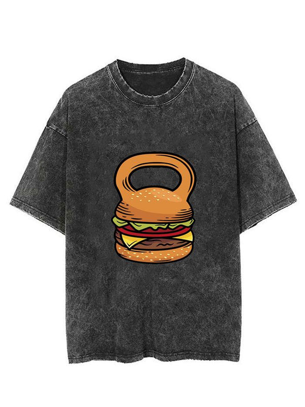 Burger Kettlebell Vintage Gym Shirt