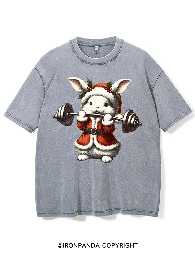 CHRISTMAS BUNNY WORKOUT VINTAGE GYM SHIRT