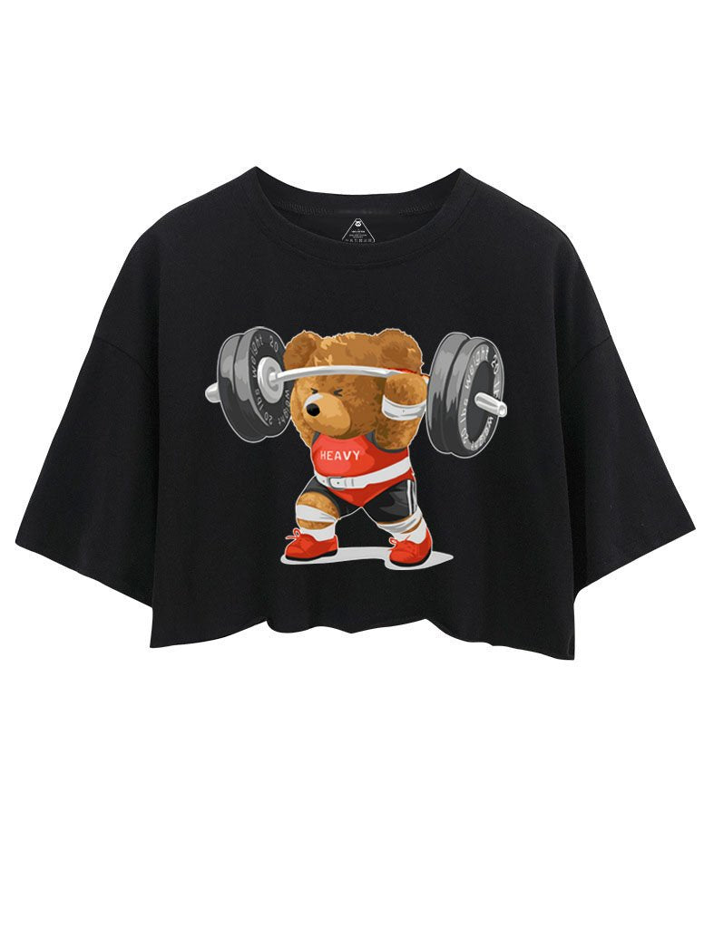 WEIGHTLIFTING BEAR CROP TOPS