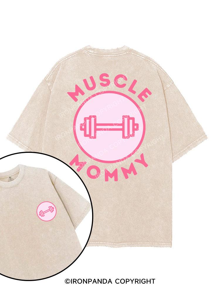 MUSCLE Mom  PINK printed Gym Shirt
